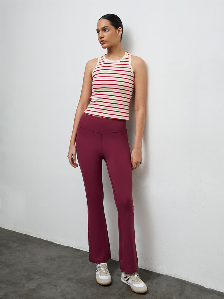 Nuoflexx Pink Striped Cotton-Blend Top