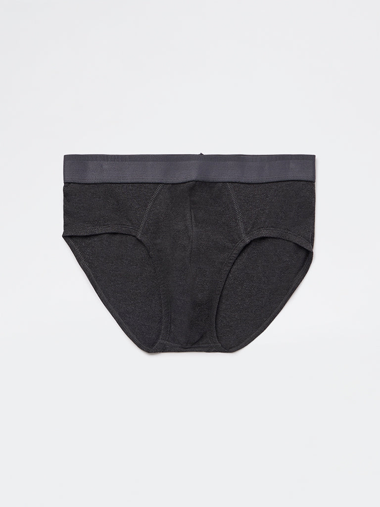 WES Lounge Grey Relaxed-Fit Cotton-Blend Briefs - Pack of 3