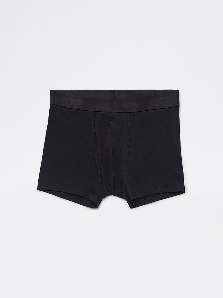 WES Lounge Black Relaxed-Fit Cotton-Blend Trunks - Pack of 3