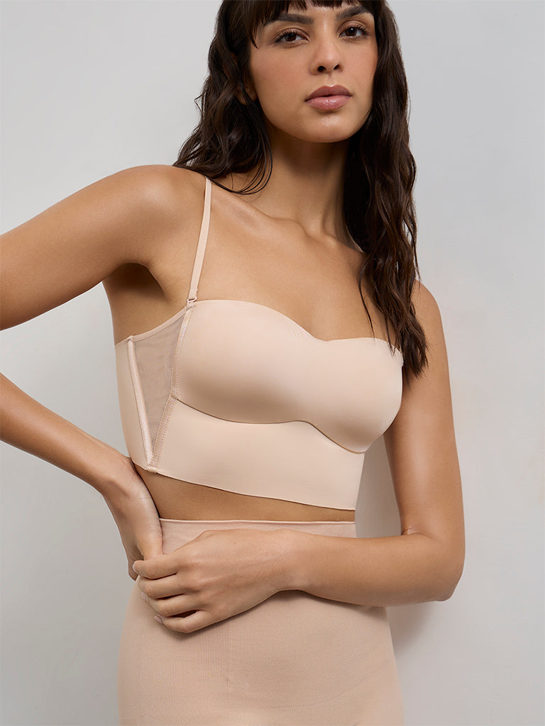 Wunderlove Beige Padded Bandeau Shapewear Bra