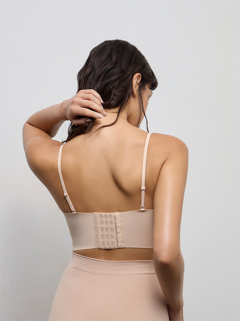 Wunderlove Beige Padded Bandeau Shapewear Bra