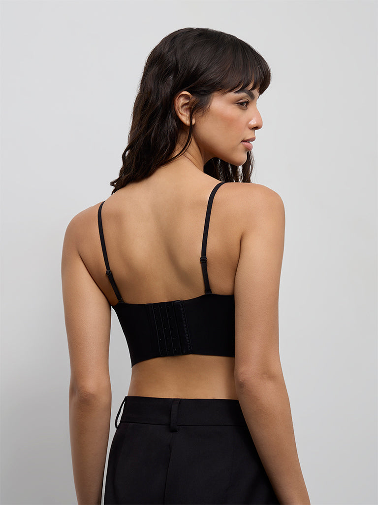 Wunderlove Black Padded Bandeau Shapewear Bra
