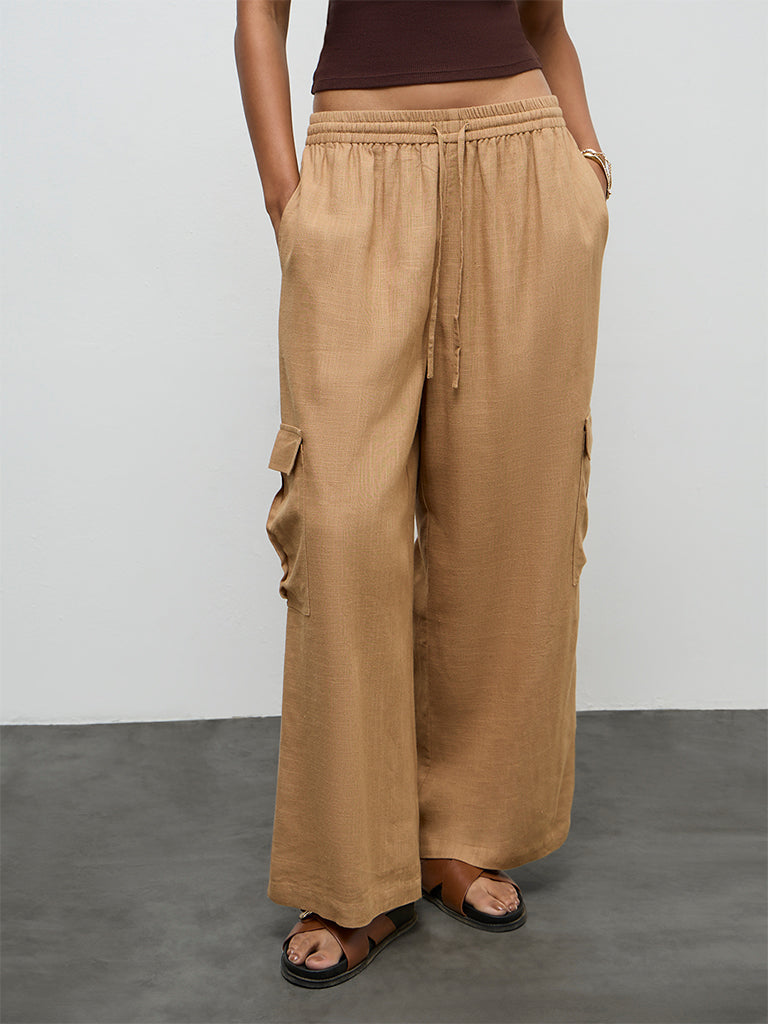 LOV Dark Beige High Rise Pants
