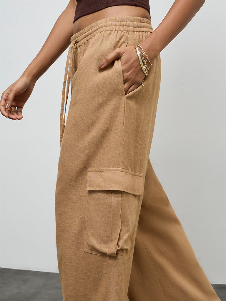 LOV Dark Beige High Rise Pants