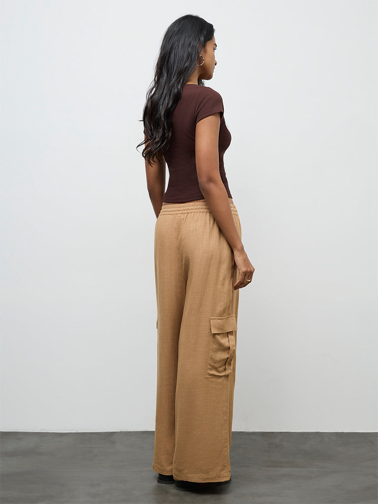 LOV Dark Beige High Rise Pants