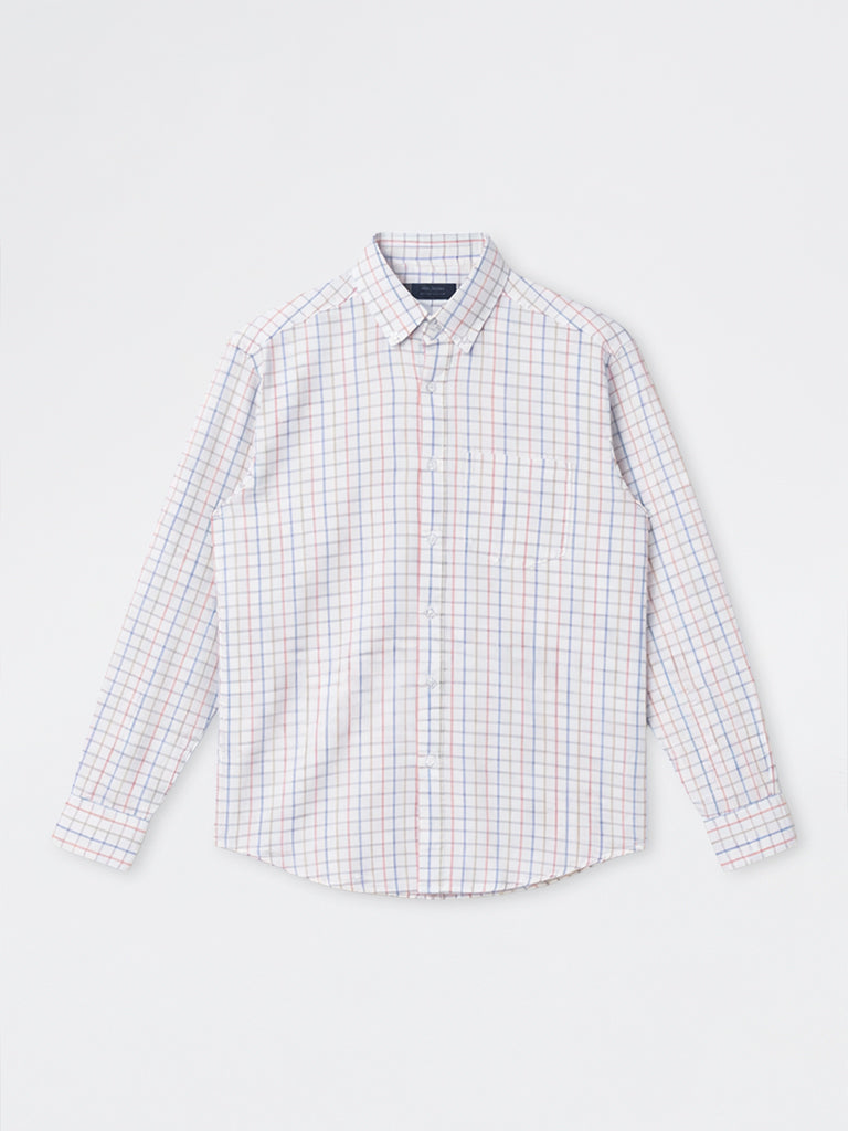 WES Casuals Off-White Relaxed-Fit Cotton-Blend Shirt
