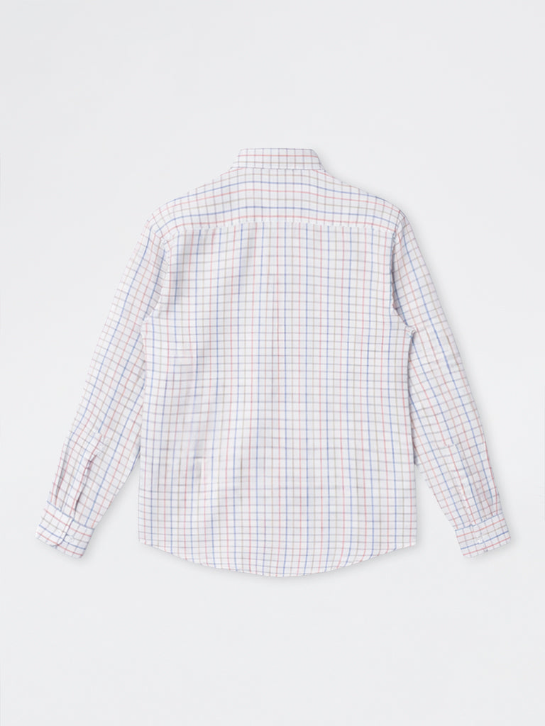 WES Casuals Off-White Relaxed-Fit Cotton-Blend Shirt