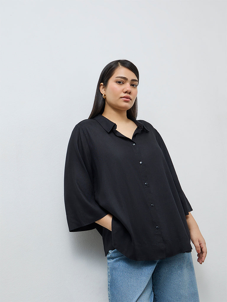 Gia Black Solid Shirt