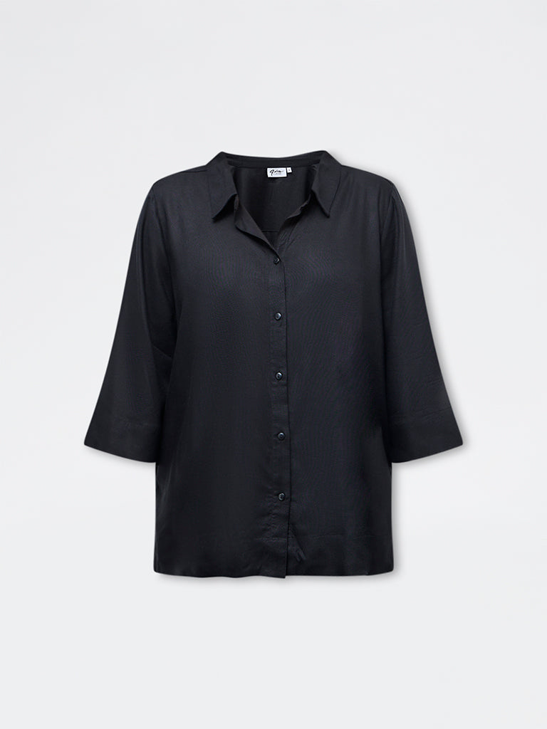 Gia Black Solid Shirt