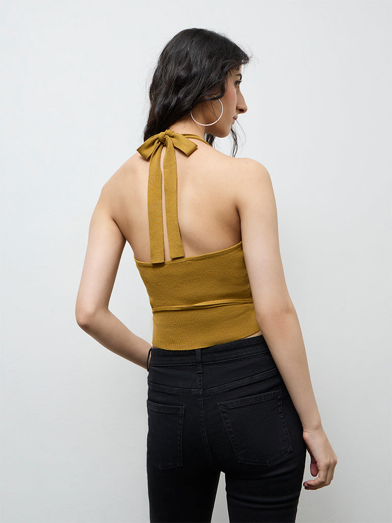 Nuon Olive Ring-Detail Cotton Top
