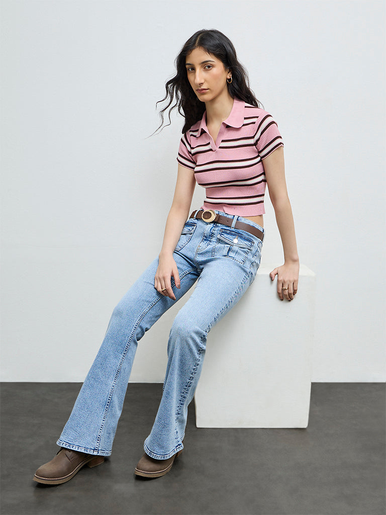 Nuon Pink Striped T-Shirt