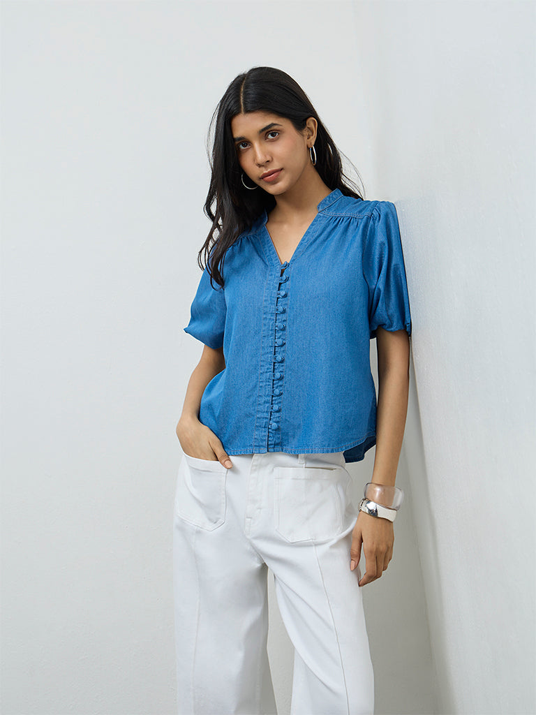 LOV Blue Denim Blouse