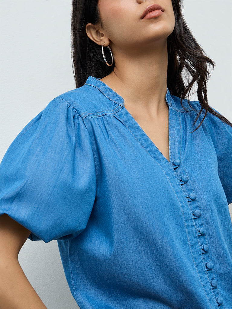 LOV Blue Denim Blouse