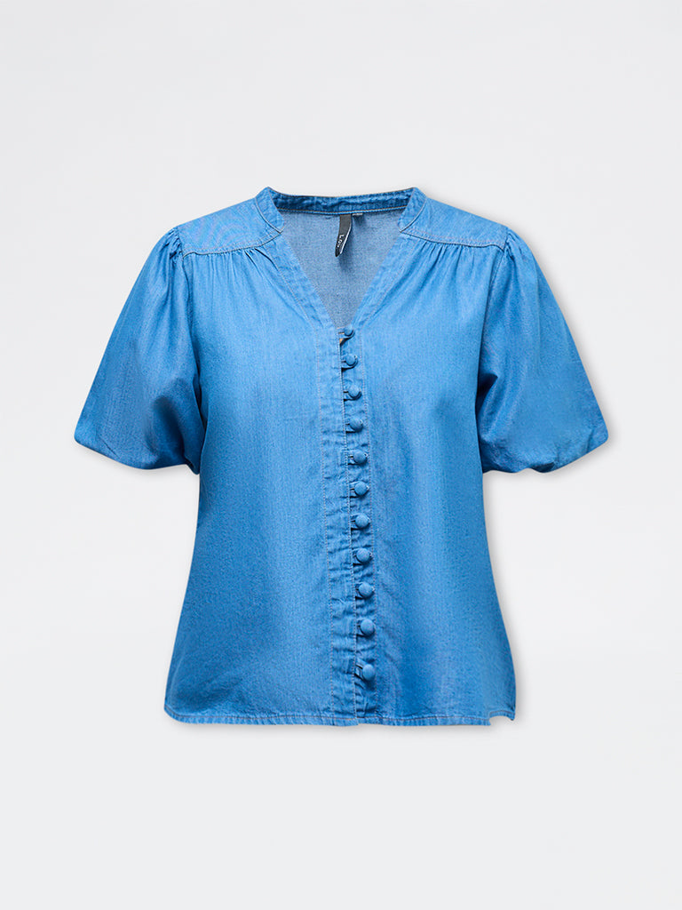 LOV Blue Denim Blouse