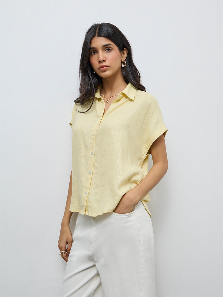 LOV Yellow Solid Shirt