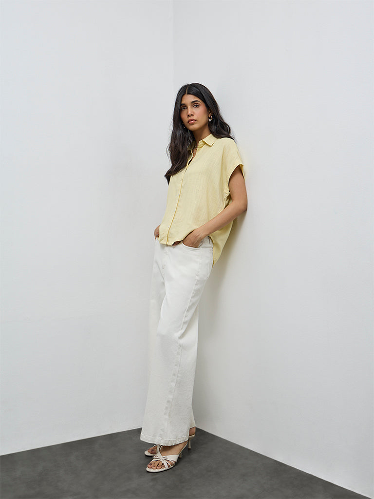 LOV Yellow Solid Shirt