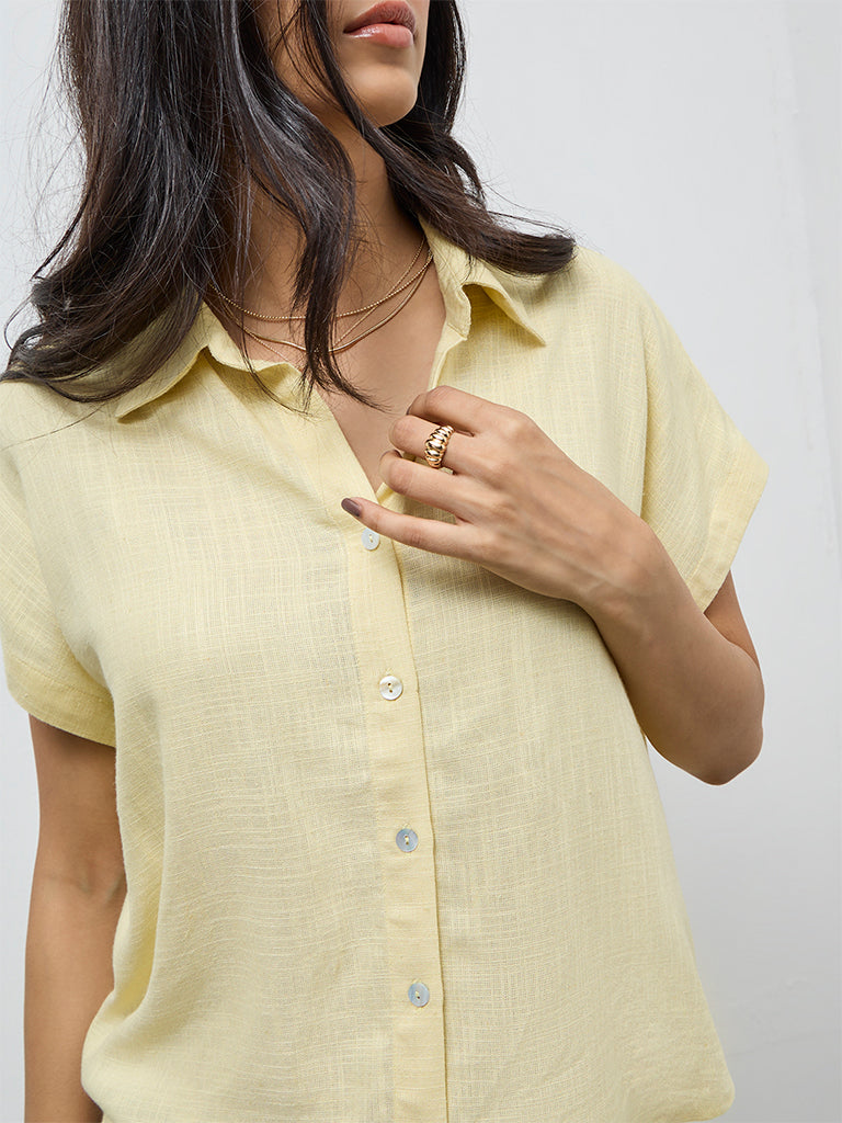 LOV Yellow Solid Shirt