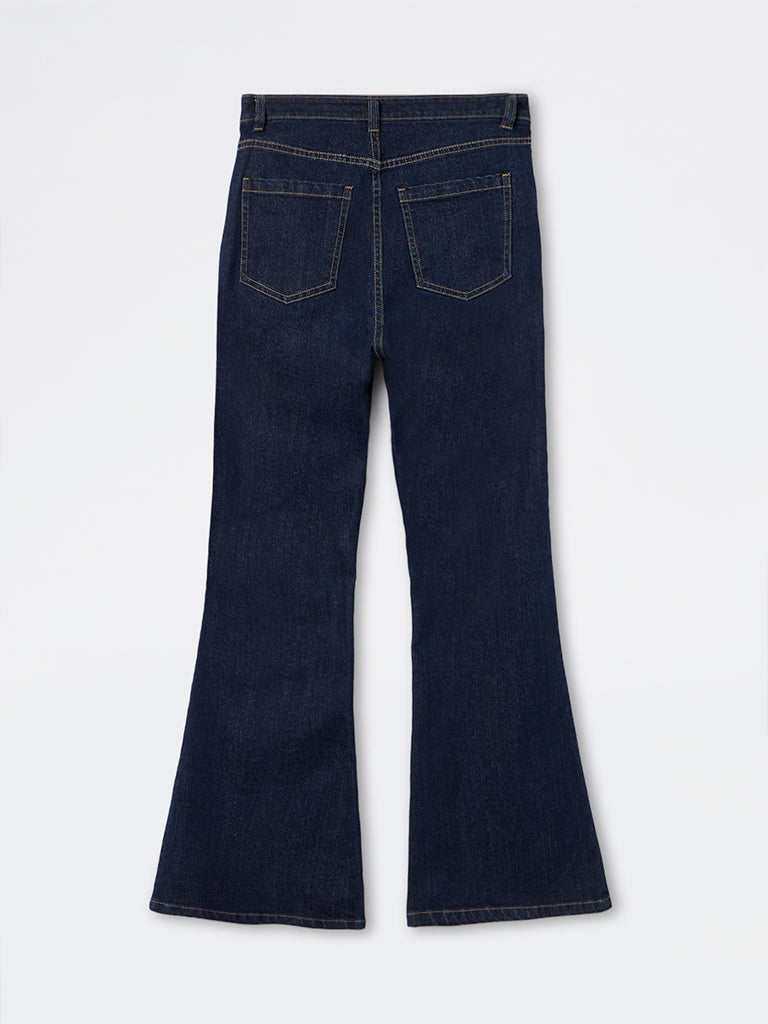 LOV Dark Blue High-Rise Bootcut Jeans