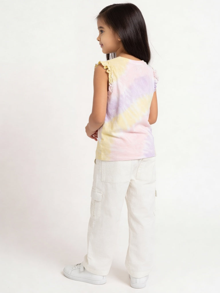 HOP Kids Girls Lilac Tie-Dye Cotton Top