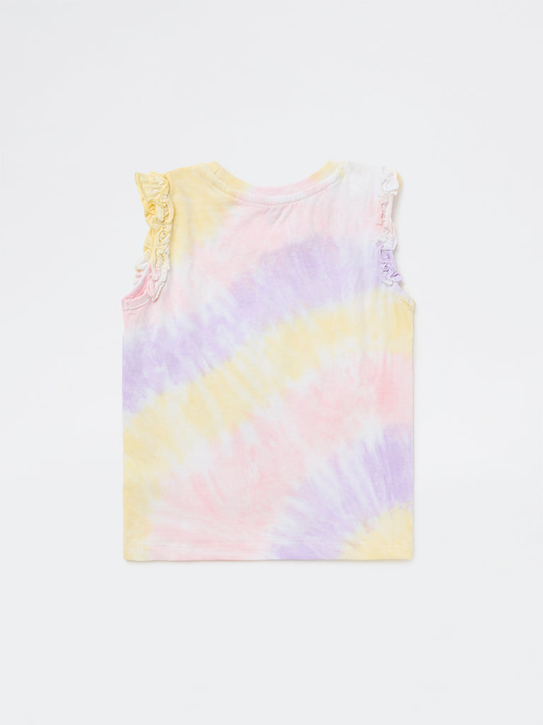 HOP Kids Girls Lilac Tie-Dye Cotton Top