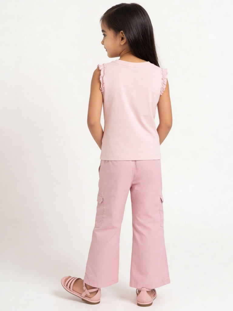 HOP Kids Girls Pink Ice-Cream Design Cotton Top