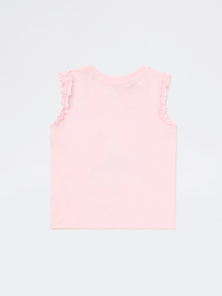 HOP Kids Girls Pink Ice-Cream Design Cotton Top