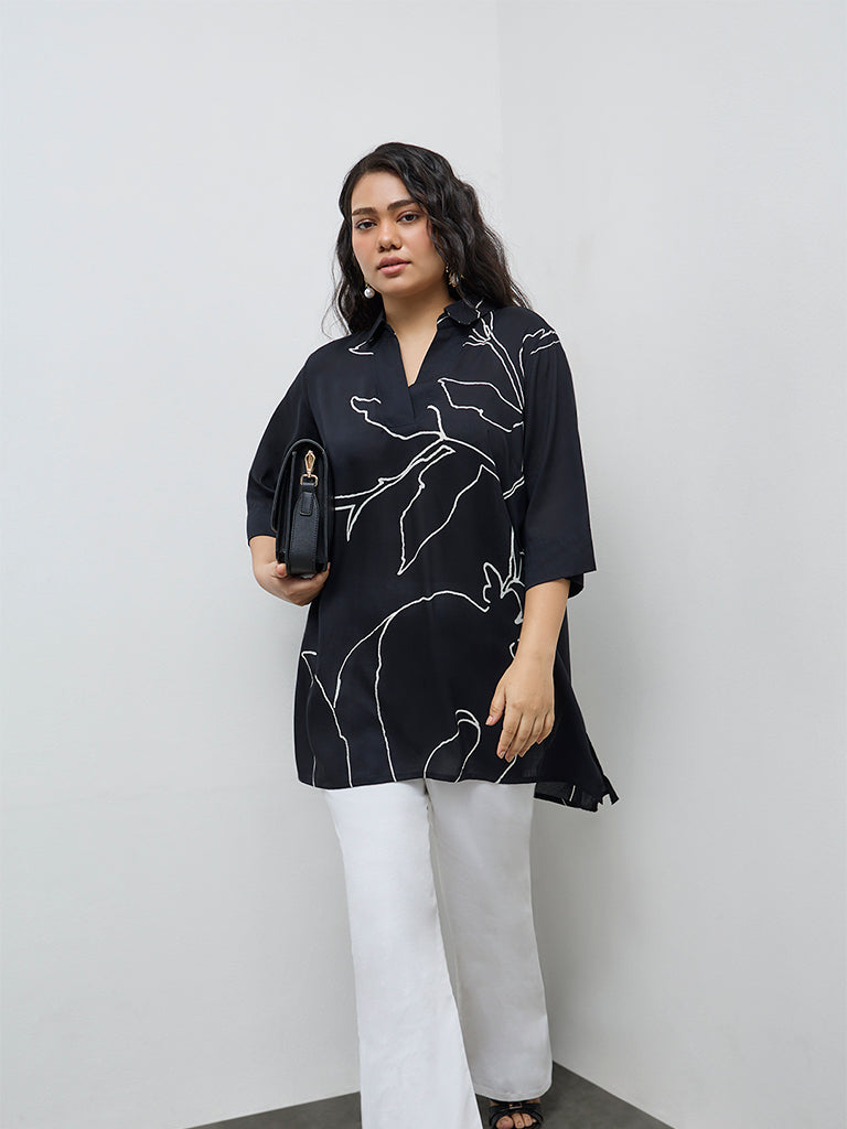 Diza Black Anar Printed Tunic