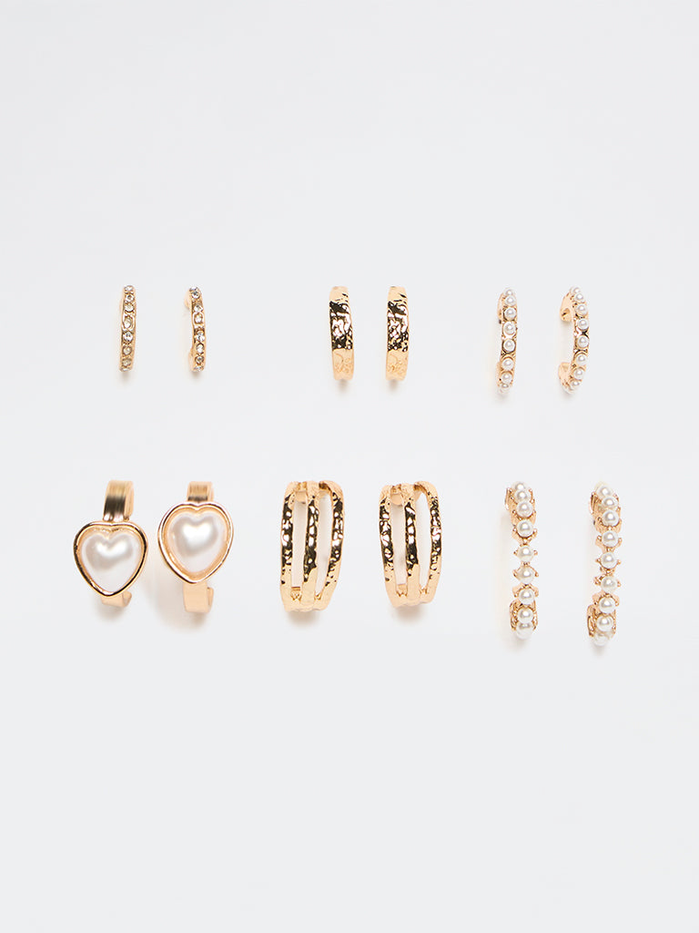 Westside Accessories Gold Hoop Earrings - Pack of 6