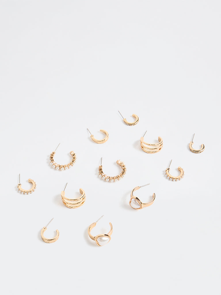 Westside Accessories Gold Hoop Earrings - Pack of 6