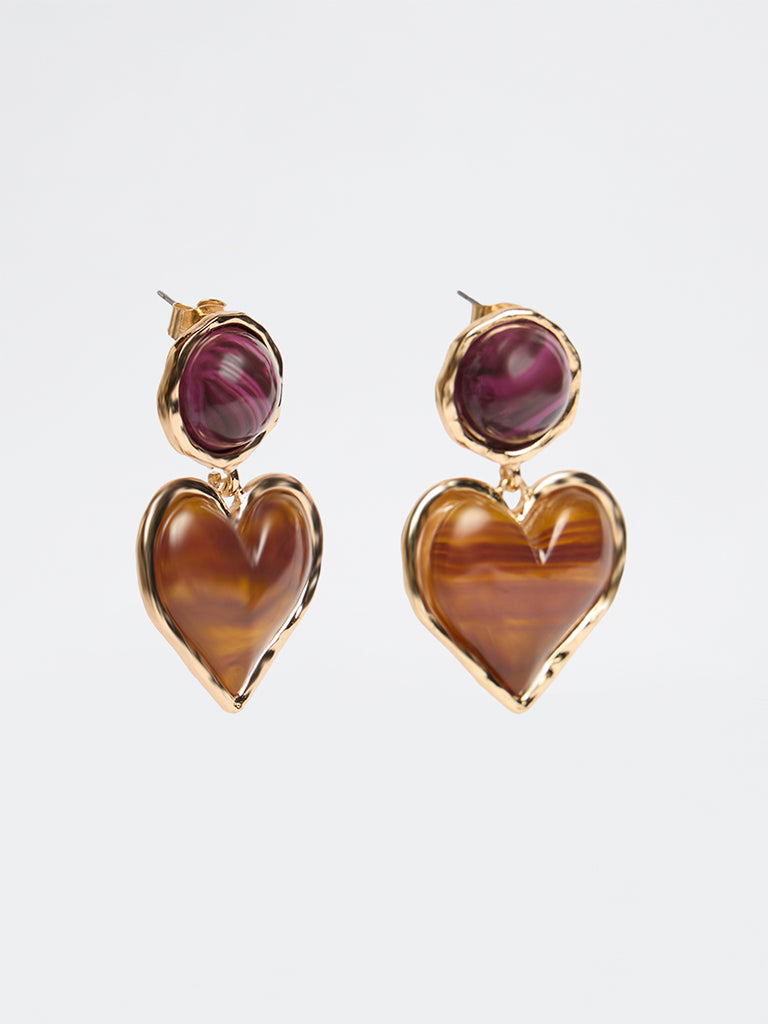 Westside Accessories Multicolour Hearts Dangler Earrings