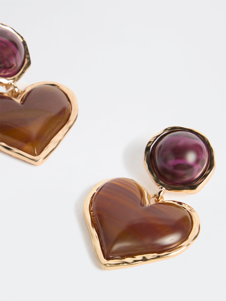 Westside Accessories Multicolour Hearts Dangler Earrings