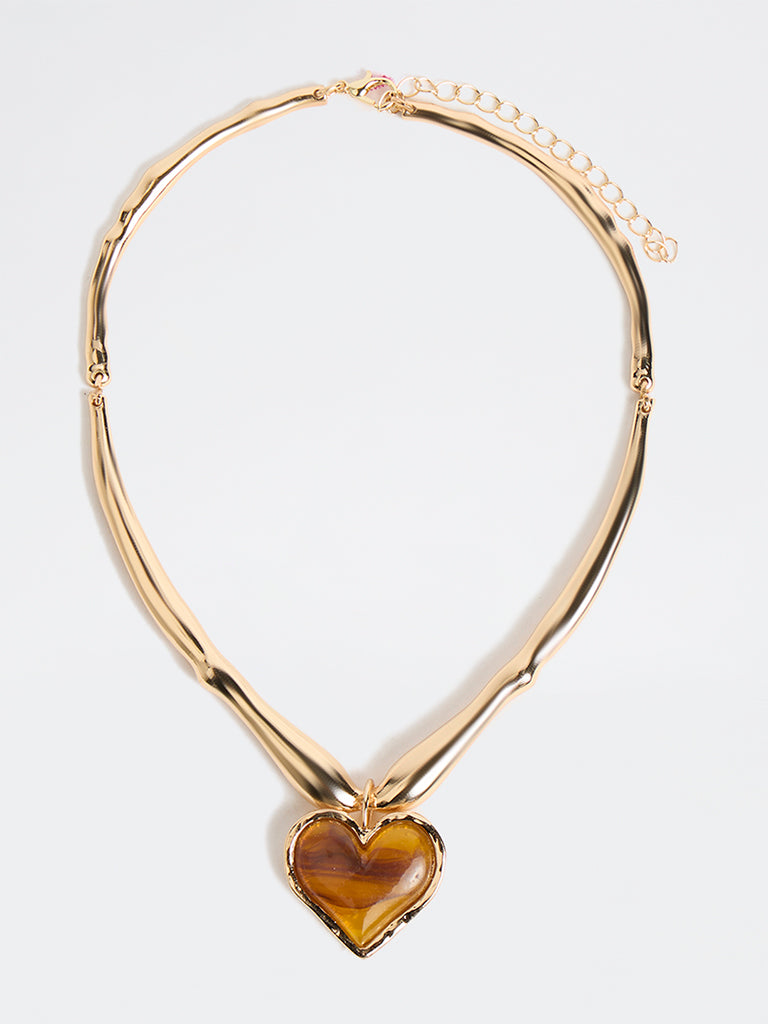 Westside Accessories Gold Heart Charm Necklace