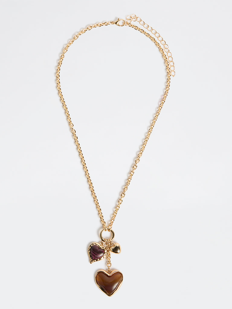 Westside Accessories Multicolour Resin Hearts Pendant Necklace