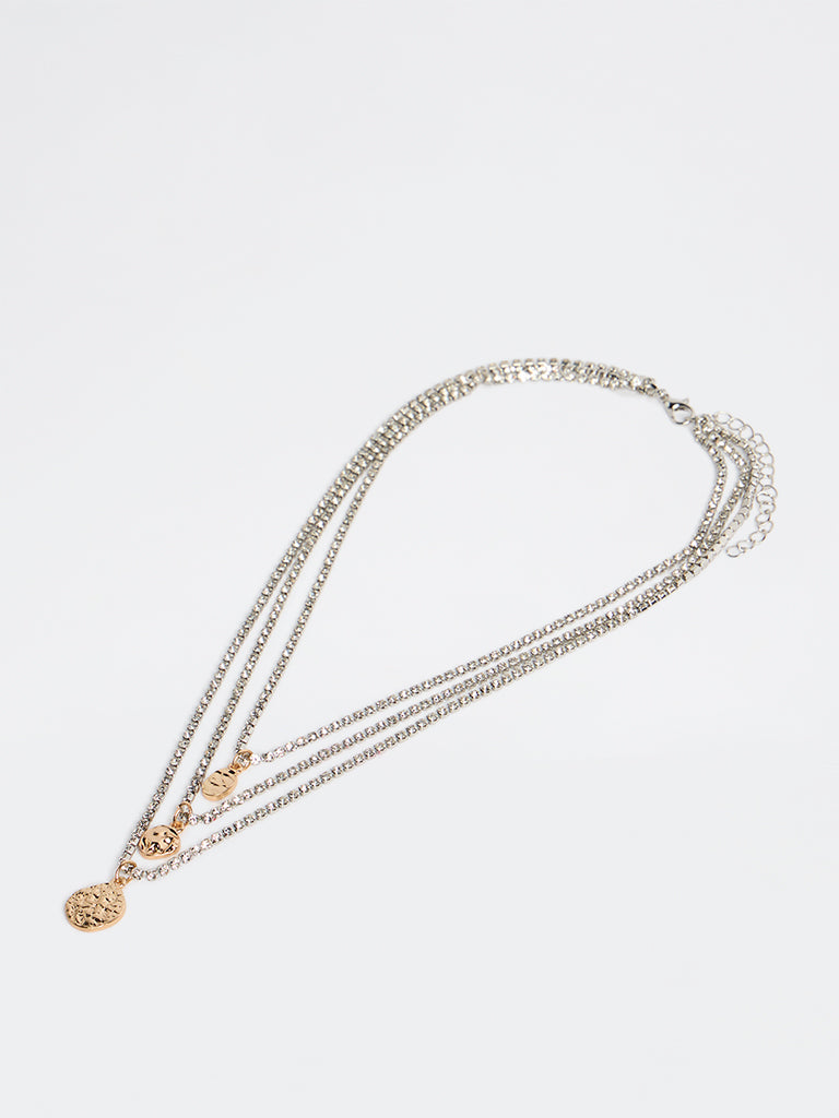 Westside Accessories Gold and Silver 3 Layer Statement Necklace
