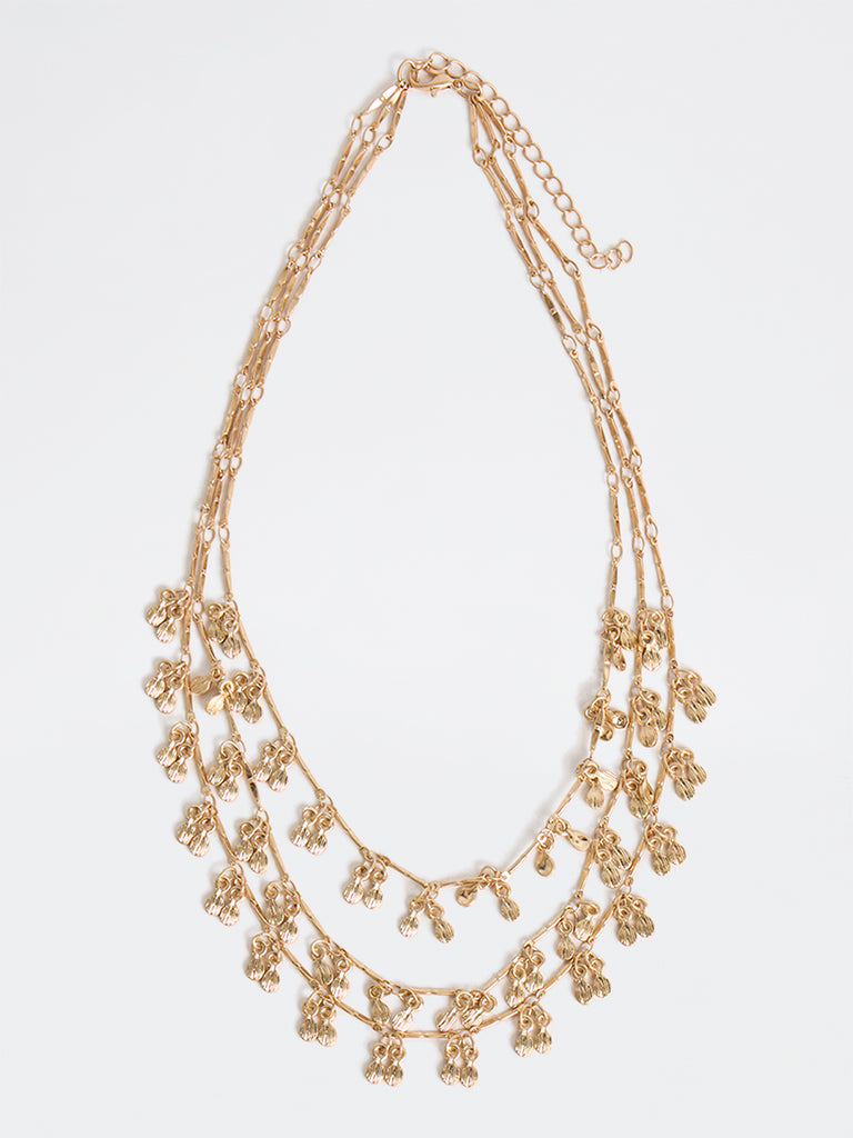 Westside Accessories Gold Three-Layered Statement Necklace