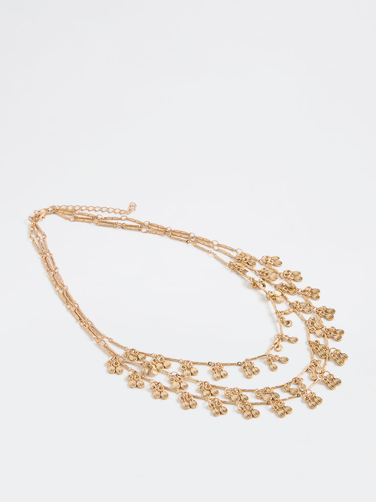 Westside Accessories Gold Three-Layered Statement Necklace