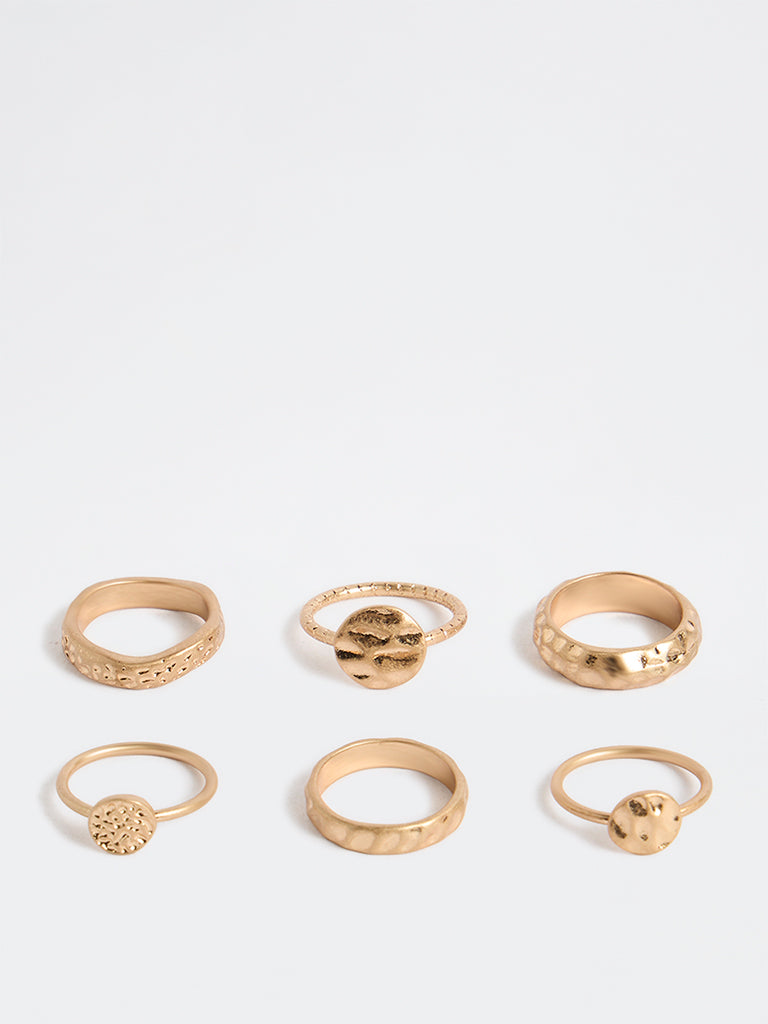 Westside Accessories Gold Multi Stack Rings - Pack of 6