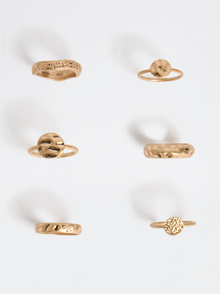Westside Accessories Gold Multi Stack Rings - Pack of 6