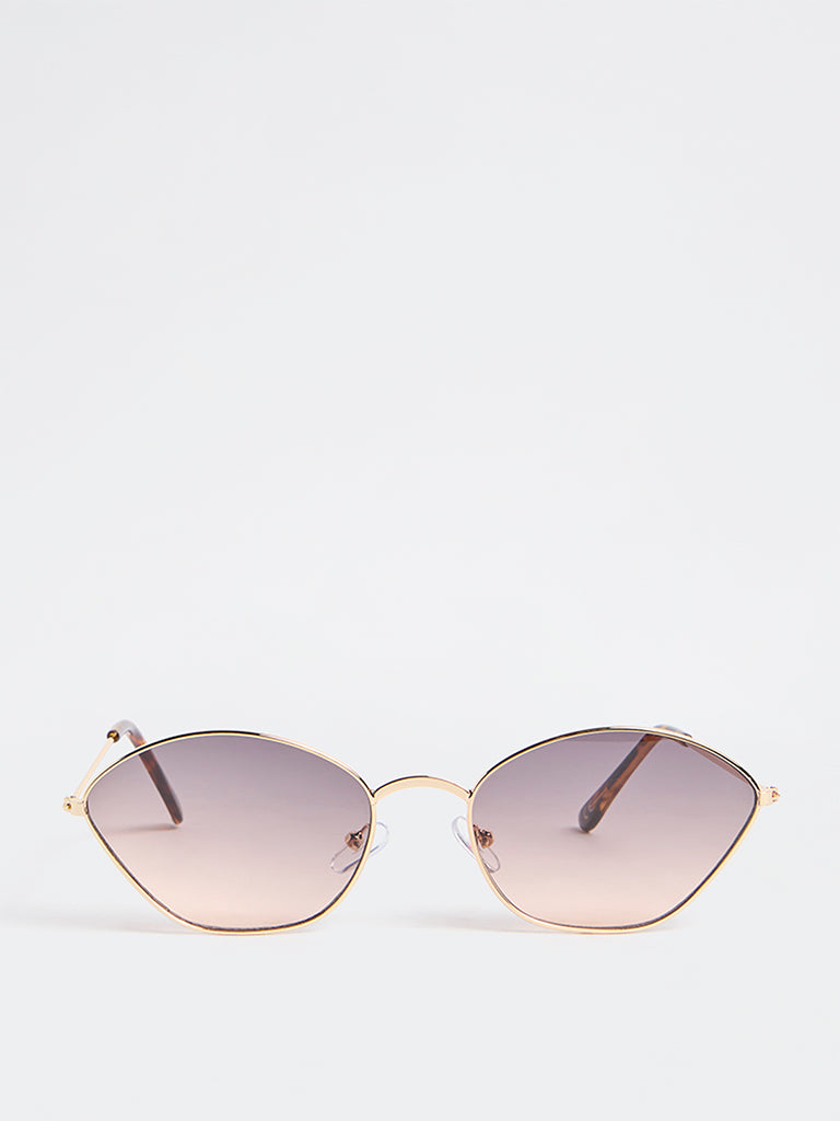 Westside Accessories Gold Angular Sunglasses