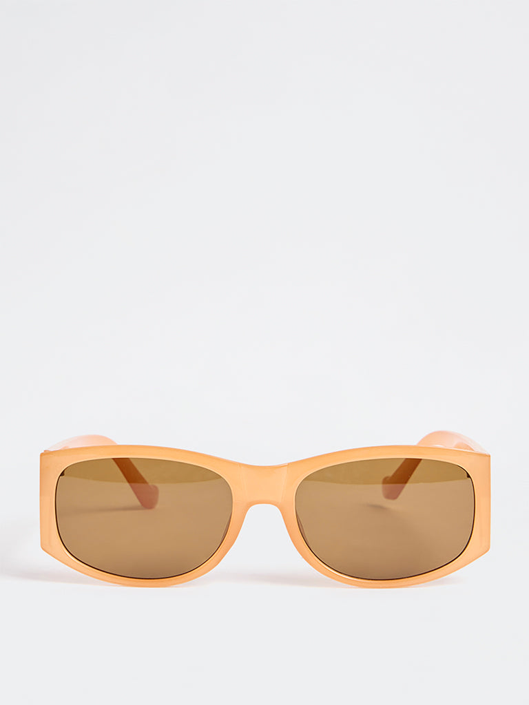Westside Accessories Orange Rectangular Sunglasses