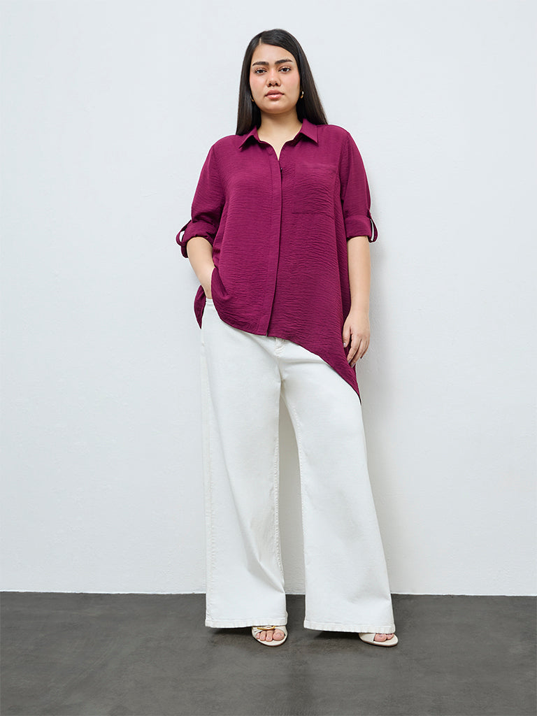 Gia Wine Textured Shirt