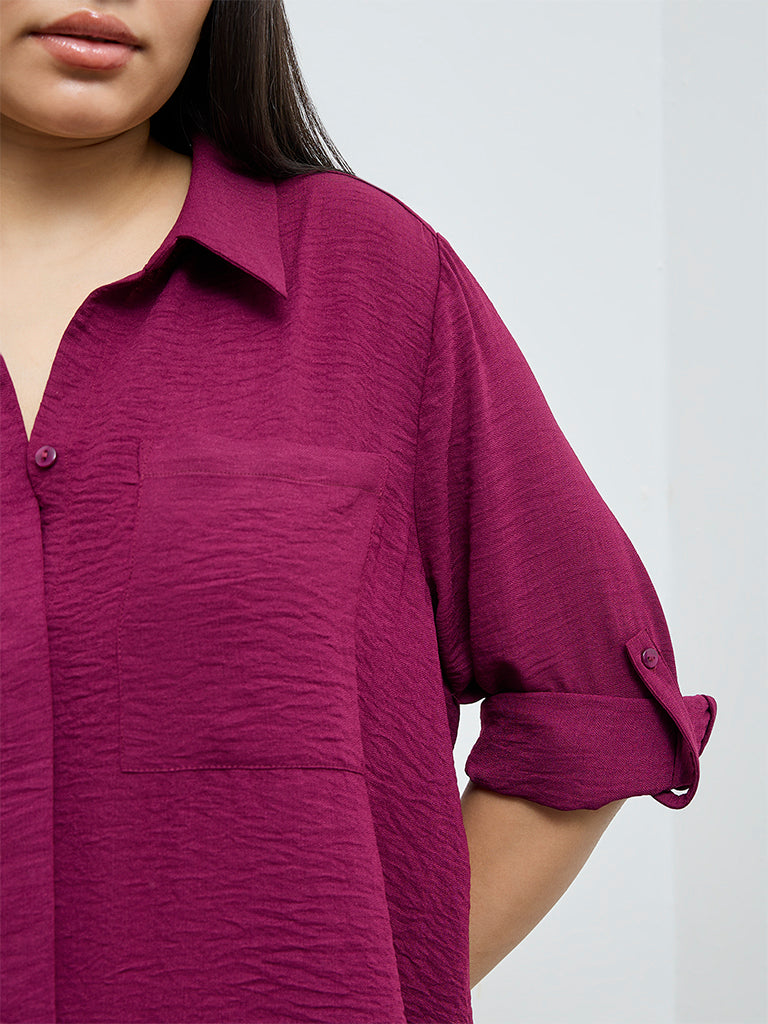 Gia Wine Textured Shirt