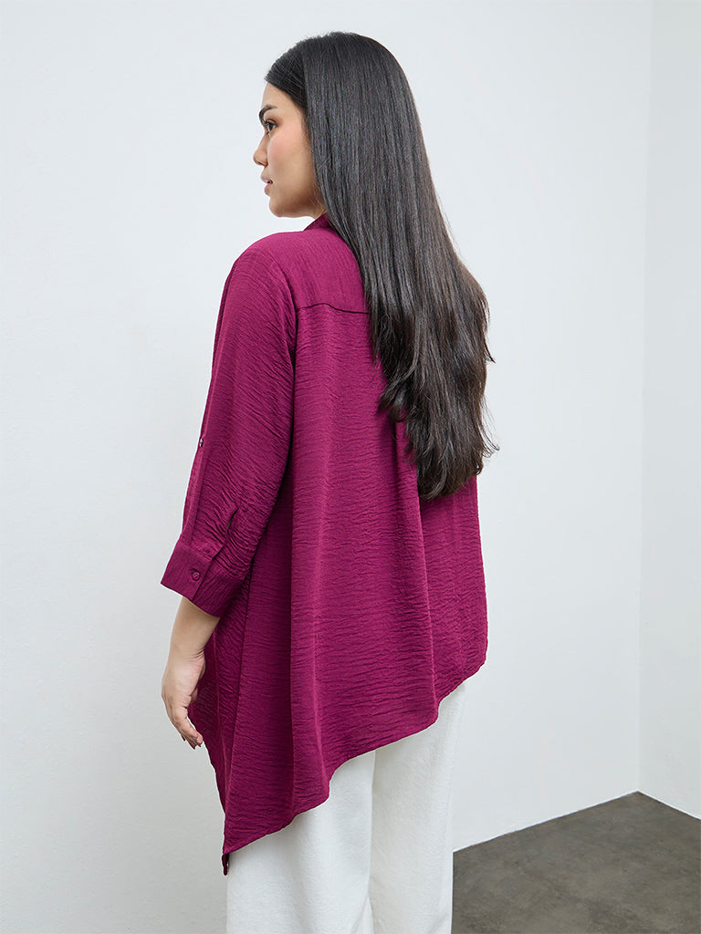 Gia Wine Textured Shirt