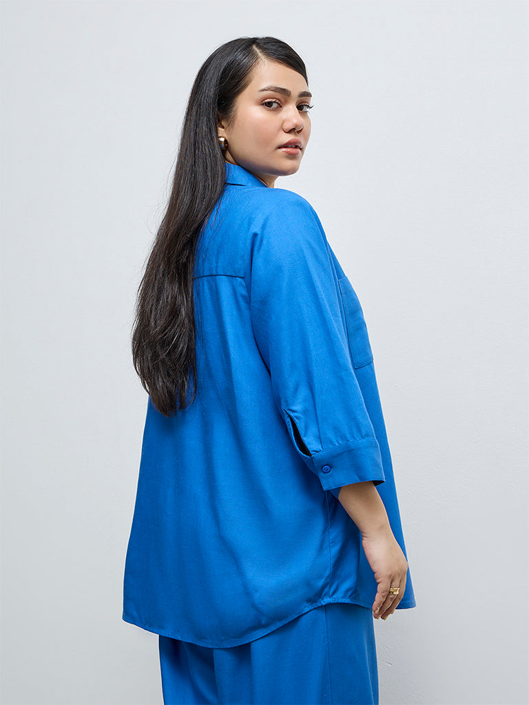 Gia Blue Solid Shirt