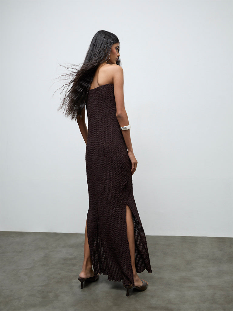 Buy Nuon Dark Brown Textured Bodycon Dress from Westside Buy Nuon Dark Brown Textured Bodycon Dress from Westside