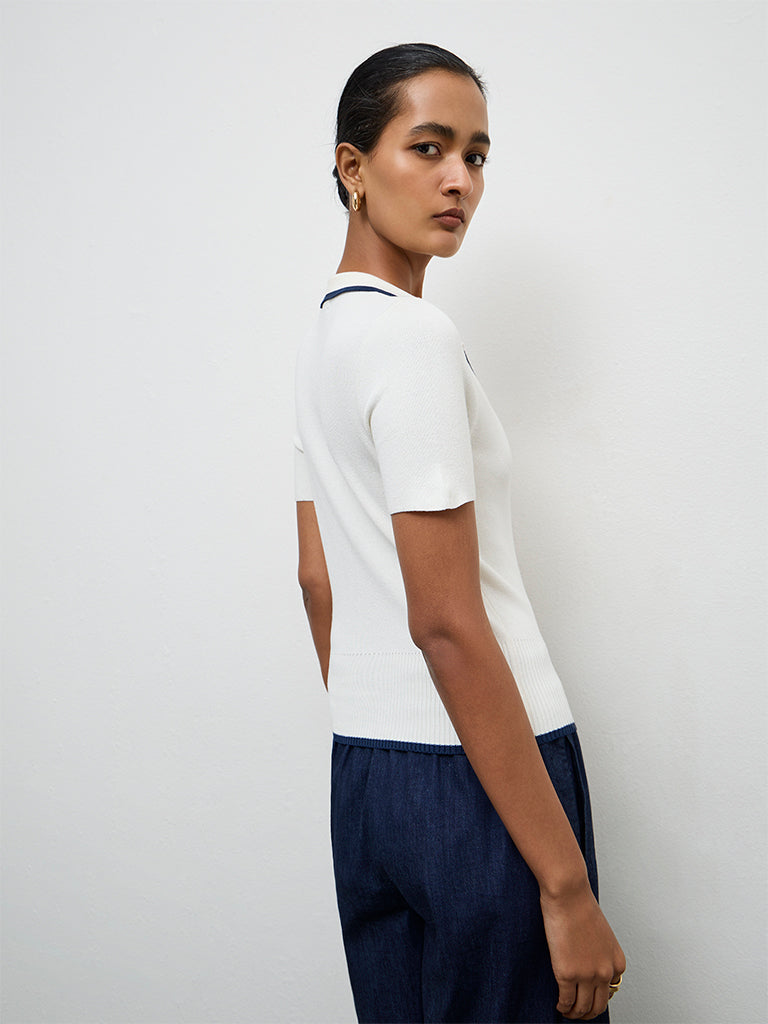 Wardrobe Ivory Knit-Textured Top