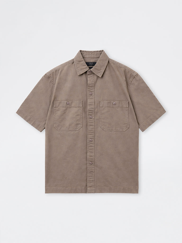 WES Casuals Brown Relaxed-Fit Cotton Shirt