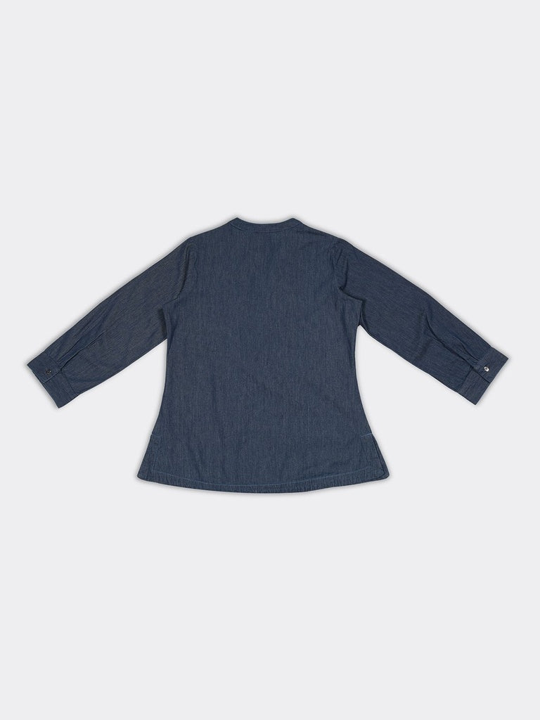 Utsa Blue Floral Embroidered Denim Tunic