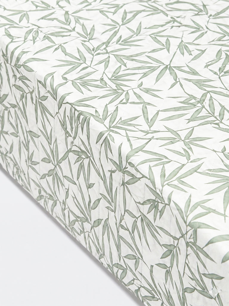 Westside Home Green Bamboo Leaf Reversible Single Bed Comforter