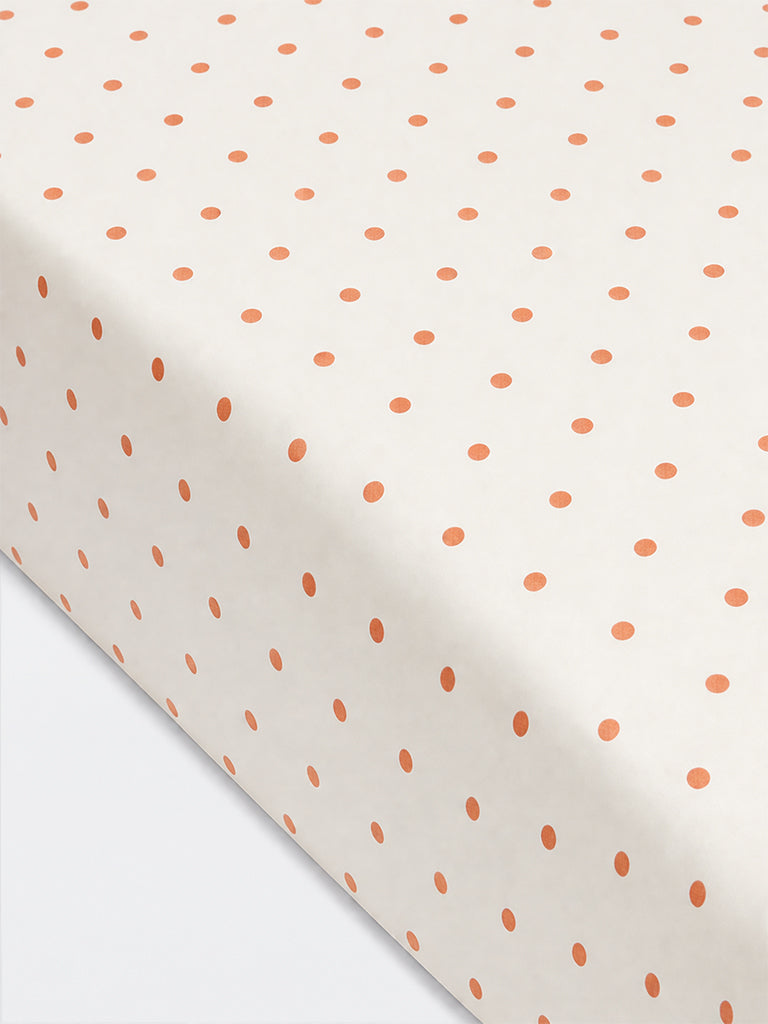 Westside Home Dusty Pink Polka Dot Printed Fitted Queen Bed Sheet Set